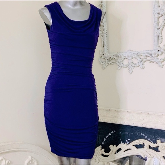St. Tropez West Ruched Side Sleeveless Dress - Picture 1 of 8